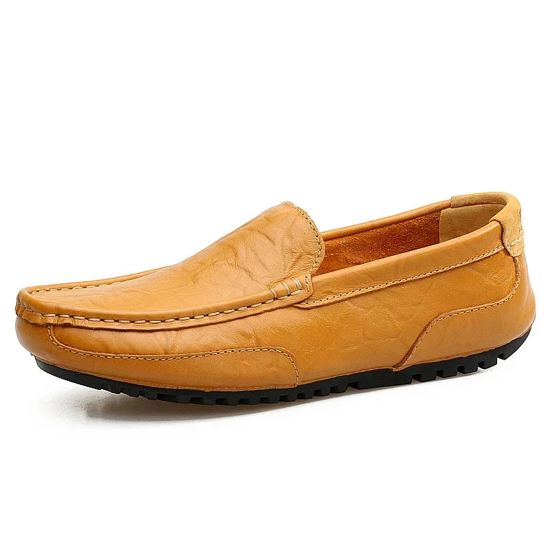 DZAG Men Leather Loafers Breathable Slip On Driving Shoes