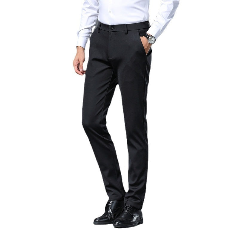 Draping Slim-fit Stretch Casual Pants For Men