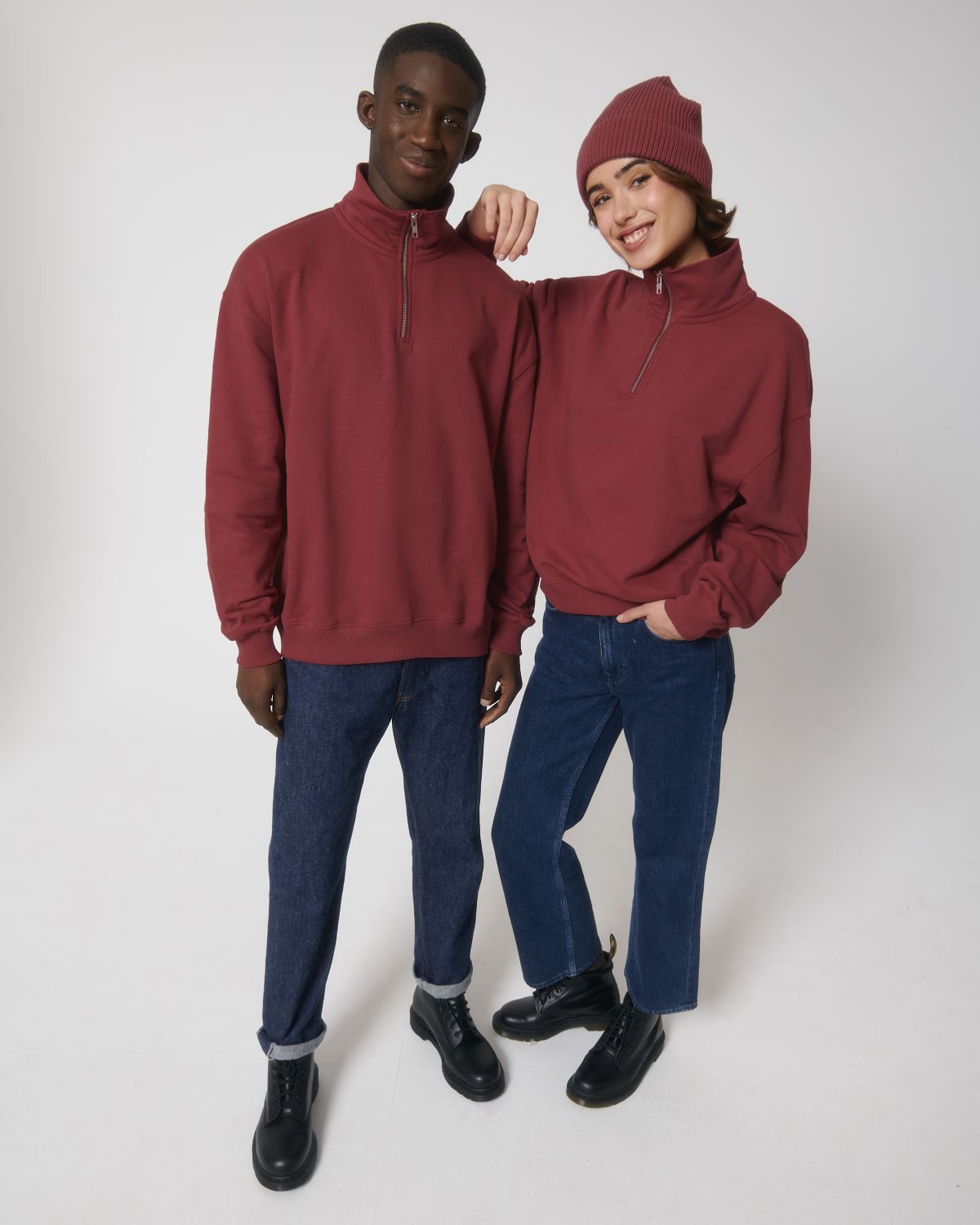 Organic Boxy Quarter Zip Sweatshirt: Unisex