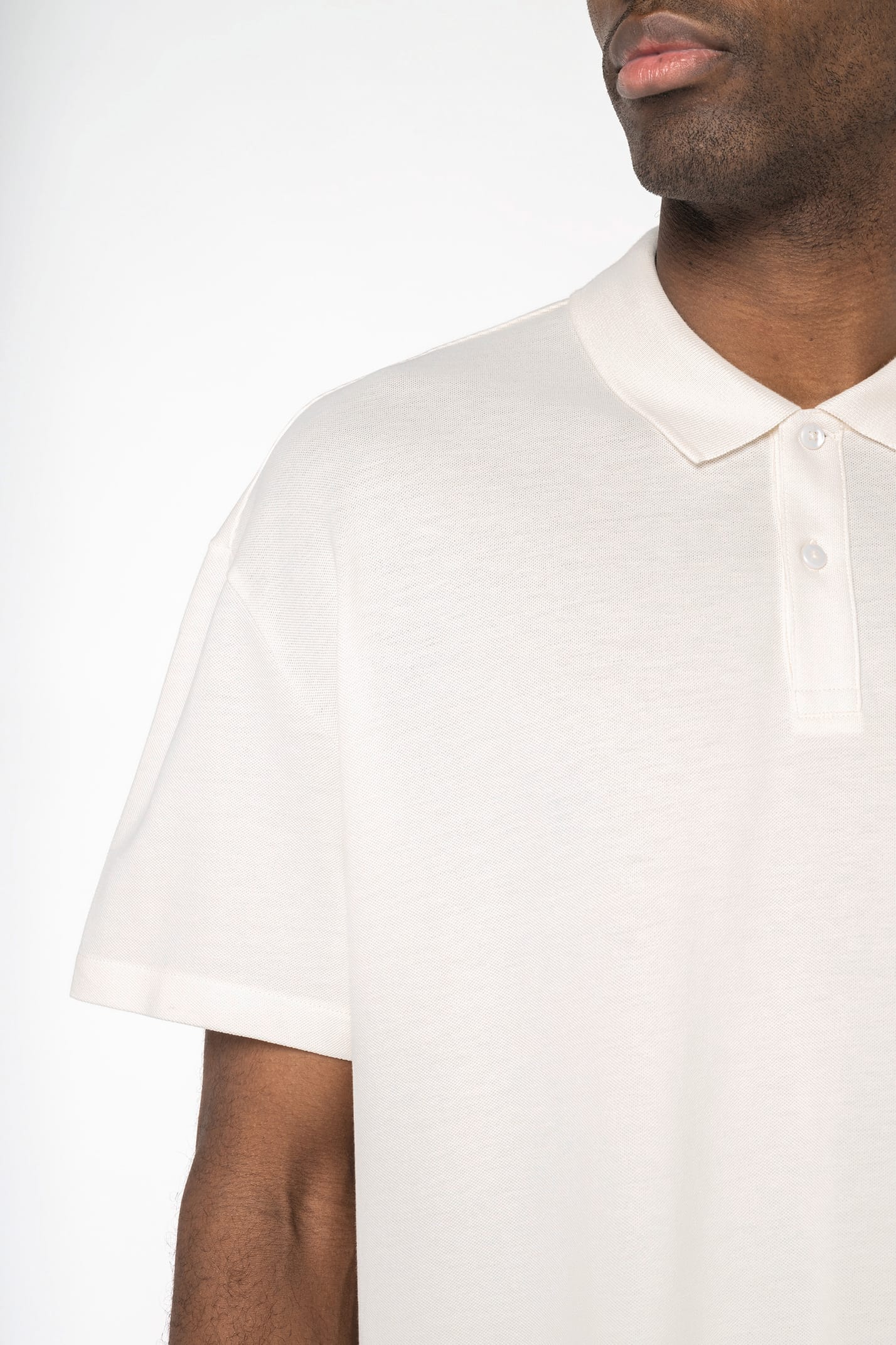 Organic Drop Shoulder Polo Shirt: Mens