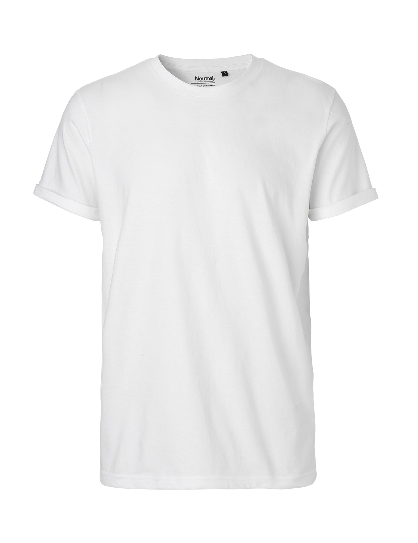 Fairtrade Organic Rolled Sleeve T-shirt: Mens