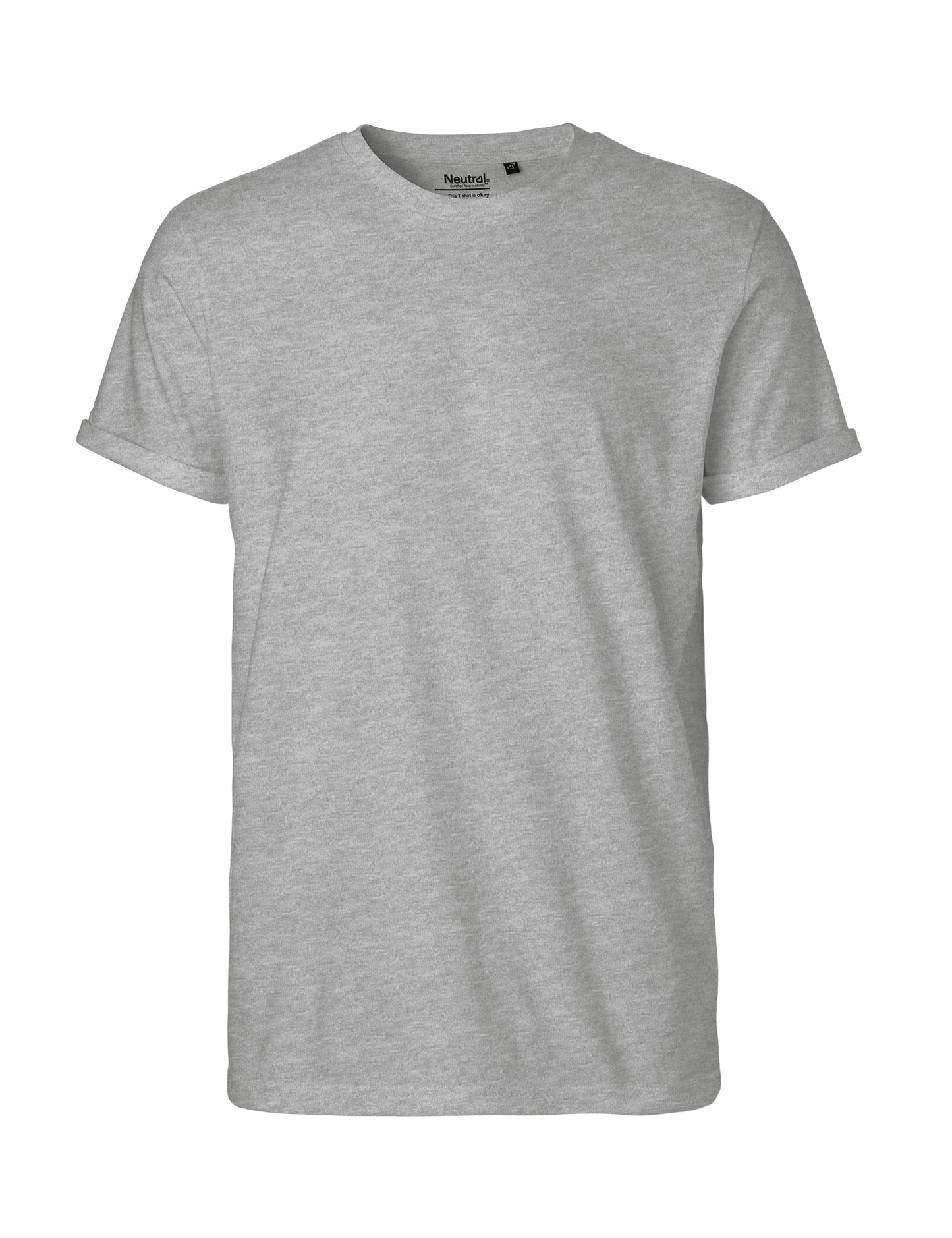 Fairtrade Organic Rolled Sleeve T-shirt: Mens