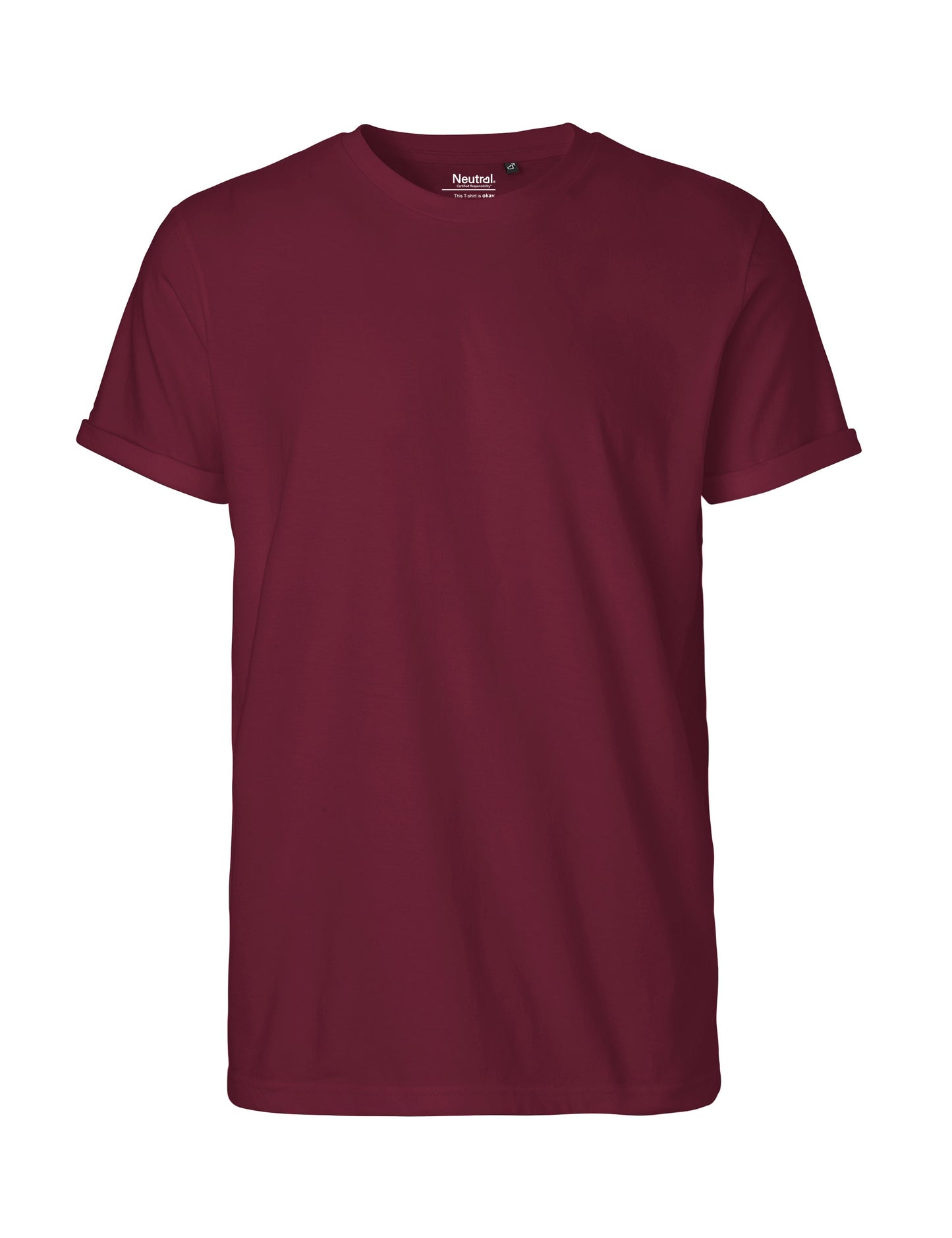 Fairtrade Organic Rolled Sleeve T-shirt: Mens