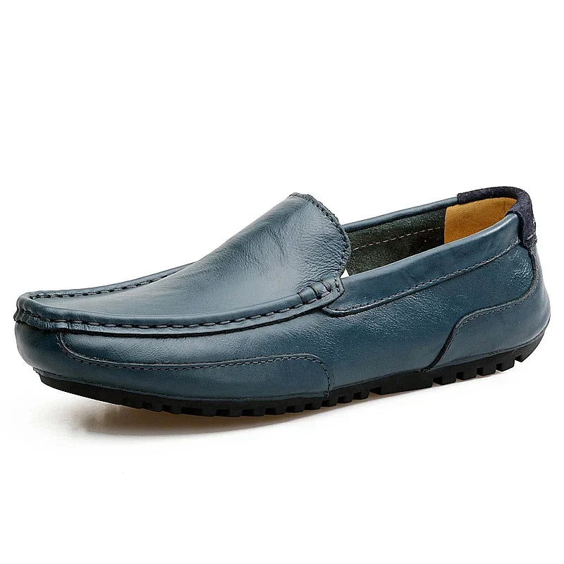 DZAG Men Leather Loafers Breathable Slip On Driving Shoes
