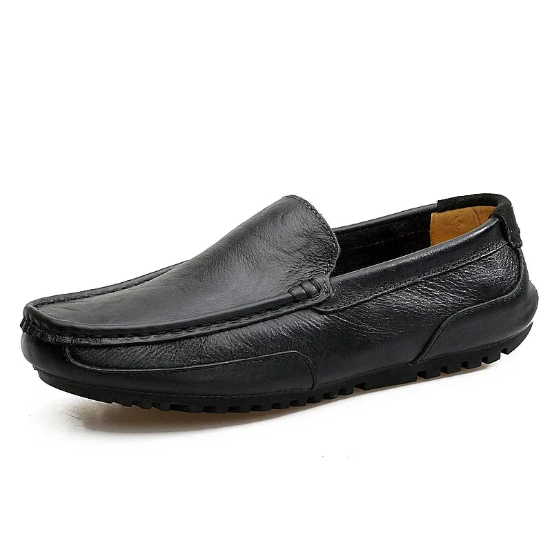 DZAG Men Leather Loafers Breathable Slip On Driving Shoes