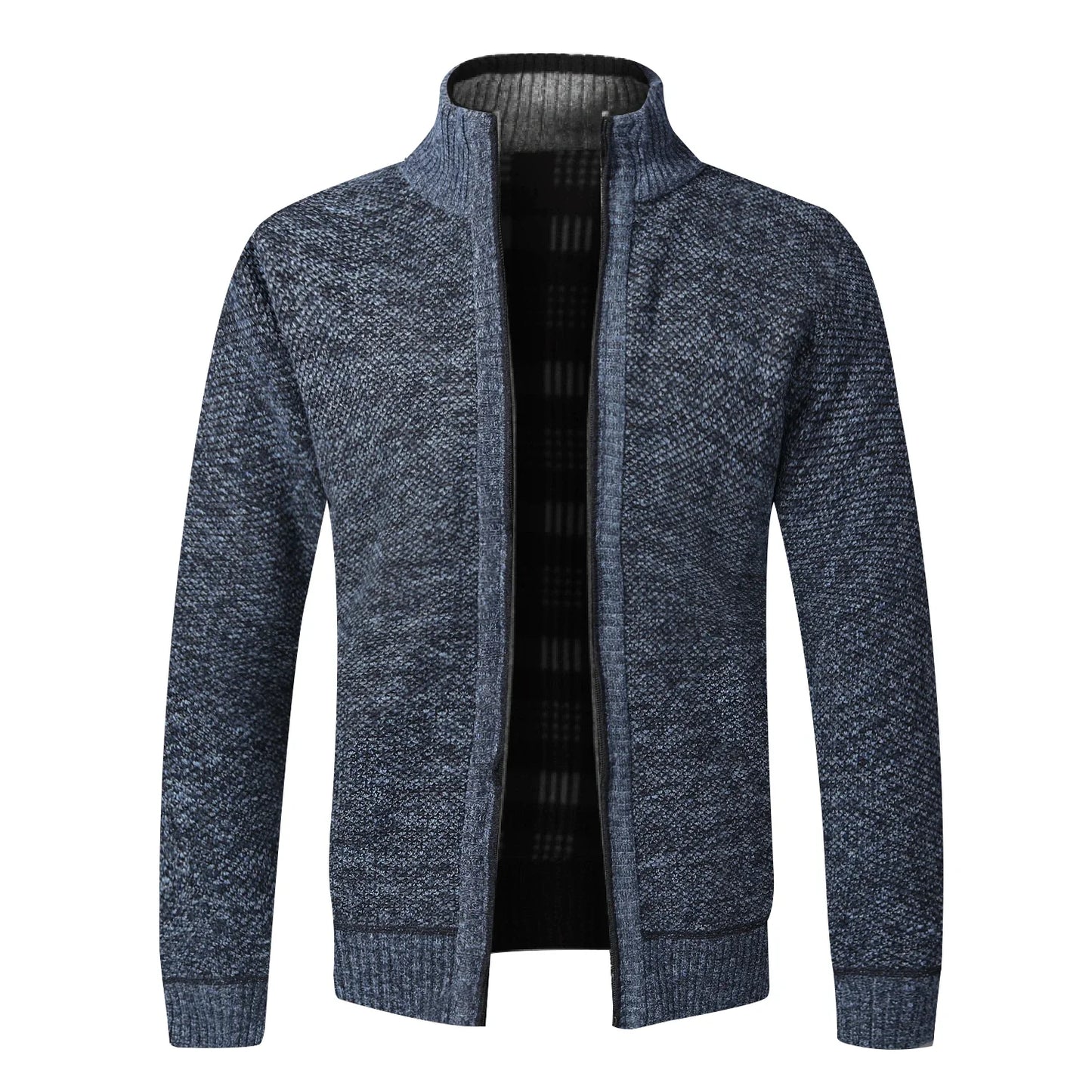 Mens Winter Cardigan Warm Fleece Zip Slim Fit Knit Jiangsu