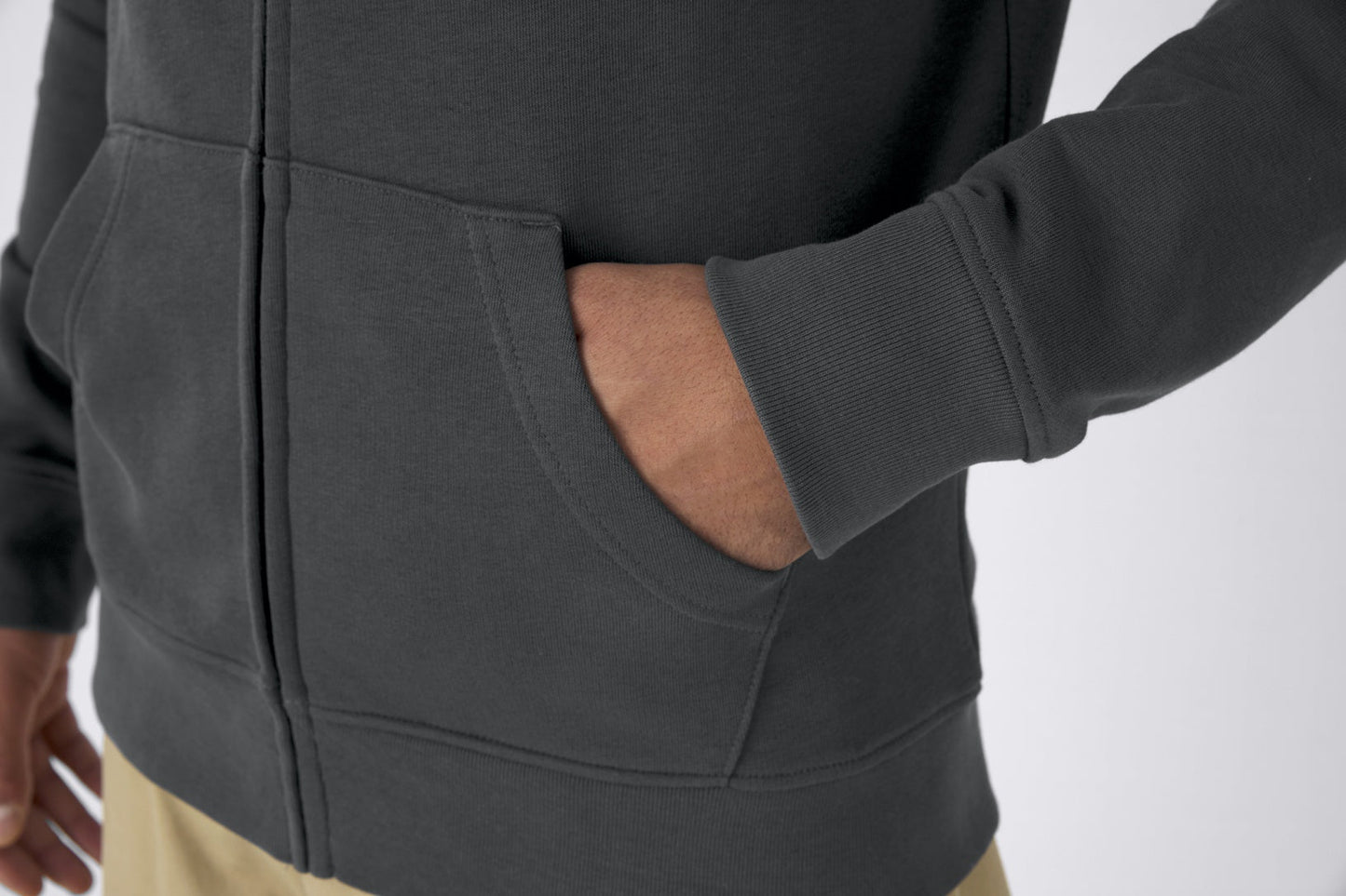 Organic Essential Zipped Hoodie: Mens