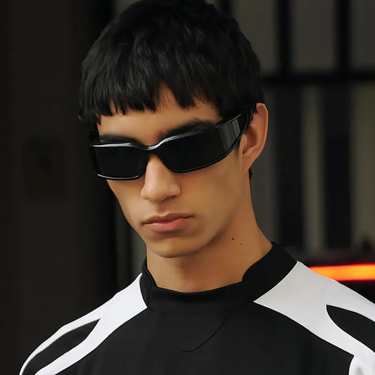 Simple Style Football Player Mask Pc Special-Shaped Mirror Full Frame Men's Sunglasses